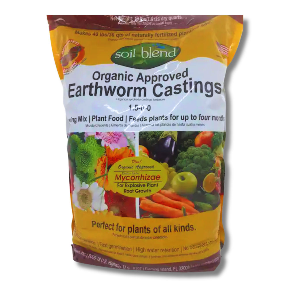 Organic Worm Castings with Endo-Ecto Mycorrhizal Fungi. Concentrated Strength. 10 Lbs. makes 40 Lbs.