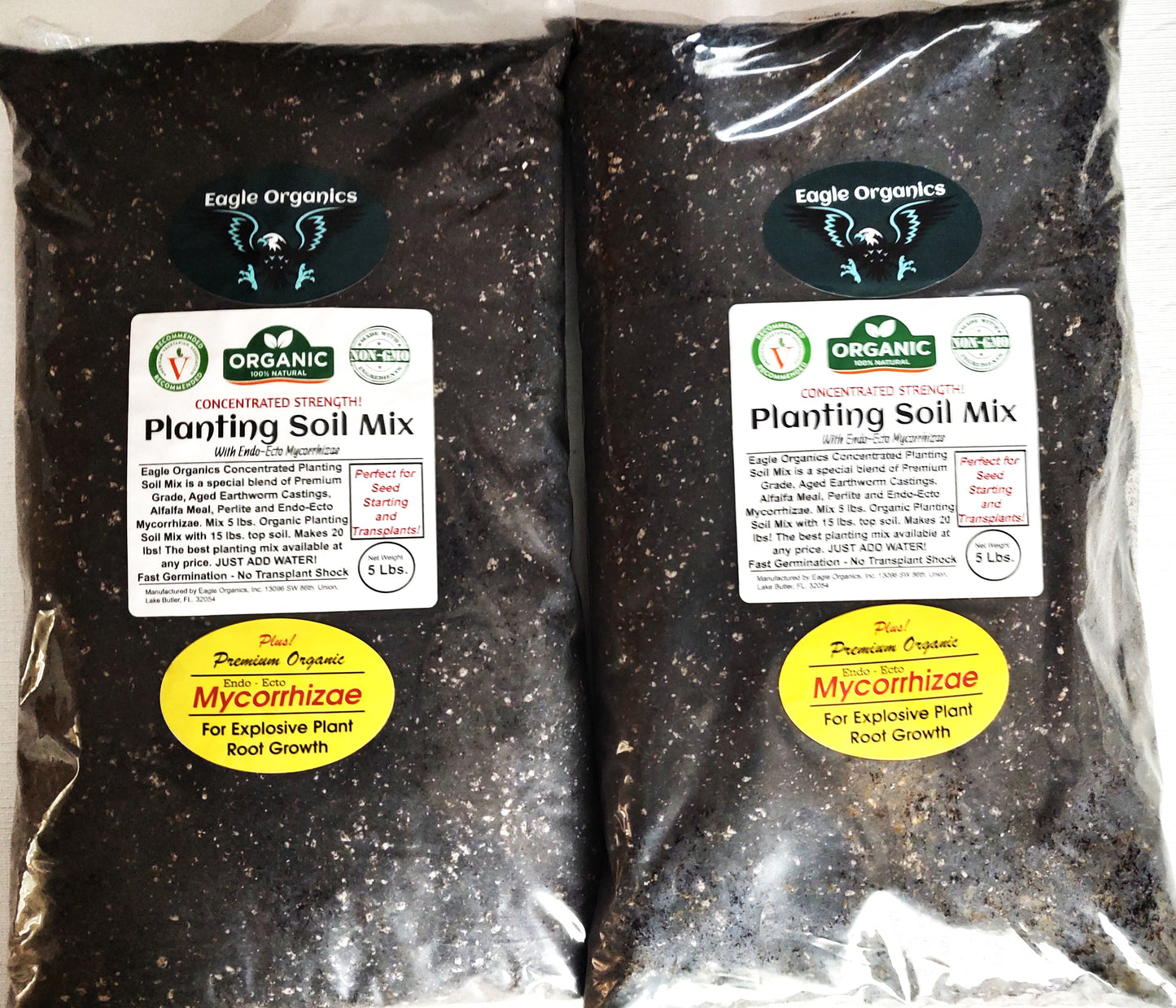 Organic Fertilizer 2 pack, 5 lb. bags Organic Planting soil with Endo-Ecto Mycorrhizae