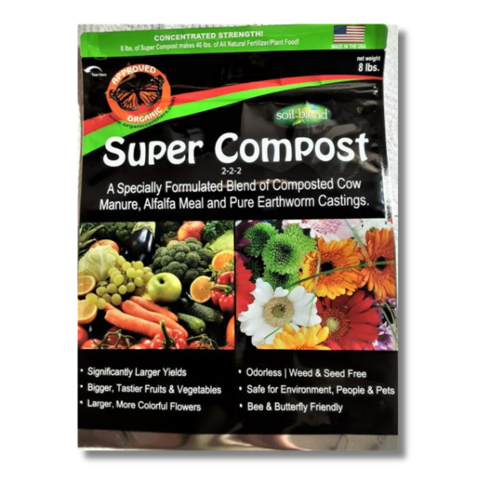 Organic Fertilizer Organic Compost. Soil Blend 8 lb. Bag of Super Compost