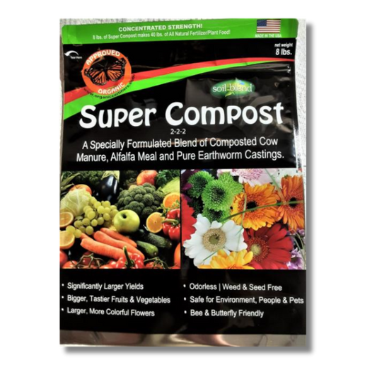 Organic Fertilizer Organic Compost. Soil Blend 8 lb. Bag of Super Compost