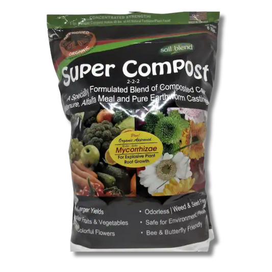 Organic Super Compost with Endo-Ecto Mycorrhizal Fungi. Super Compost, 8 lb. Bag 2-2-2