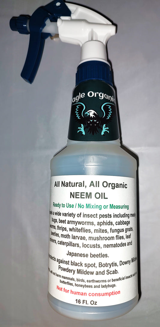 ORGANIC PESTICIDE, FUNGICIDE. NEEM OIL SPRAY 16. OZ.