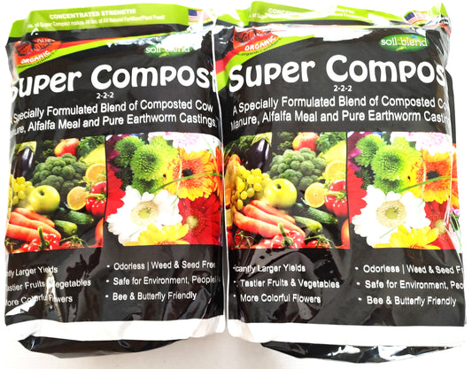 Organic Fertilizer. 2-2-2 Super Compost 8 lbs. Concentrated Strength, 1-Bag makes 40 lbs.