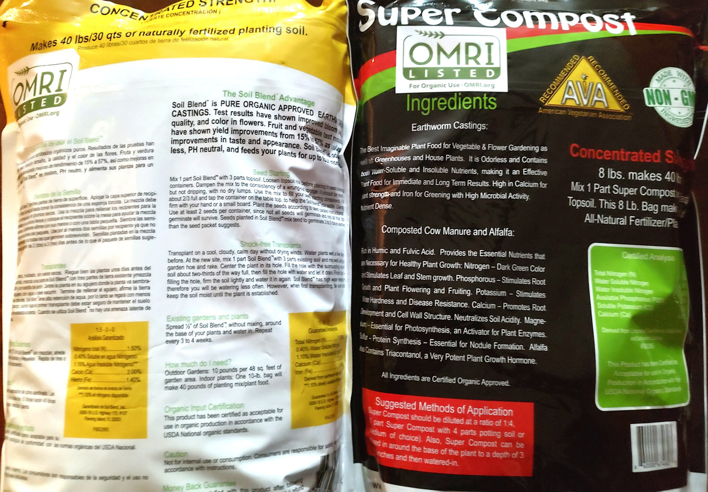 Worm Castings/Super Compost 2 Bag Combo Pack