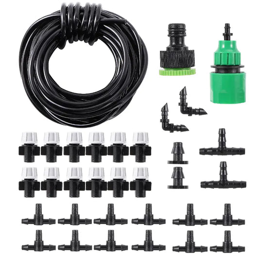 Irrigation kit with spray heads and tubing. Everything you need for 32' Irrigation line.