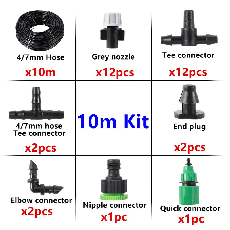 Irrigation kit with spray heads and tubing. Everything you need for 32' Irrigation line.